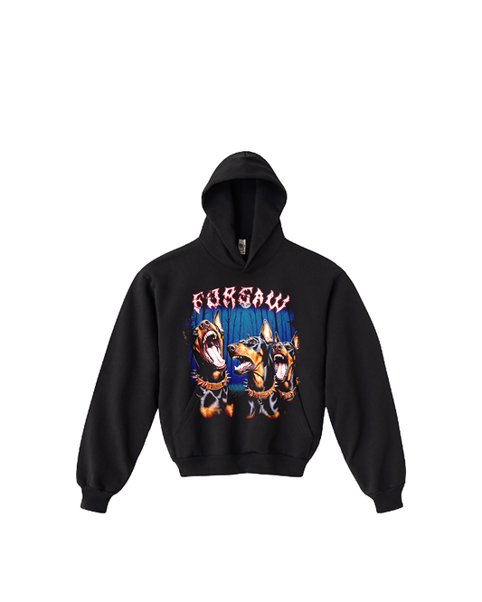 Triple Doberman Hoodie (Off-Black)